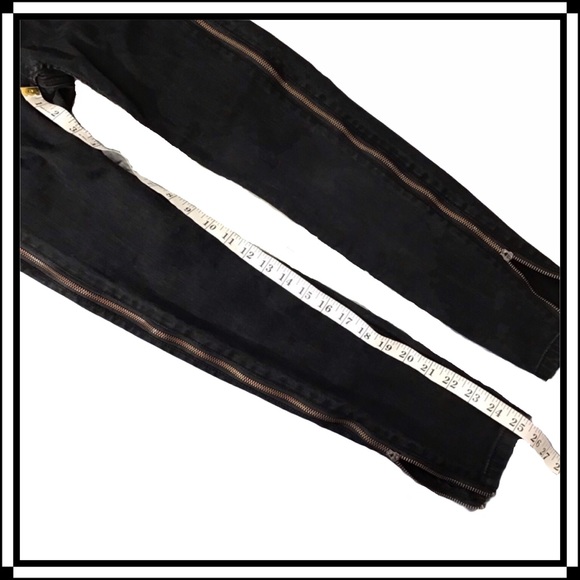 Free People Black Levon Full Bilateral Side Zipper Skinny - Leg 25 - Picture 6 of 16